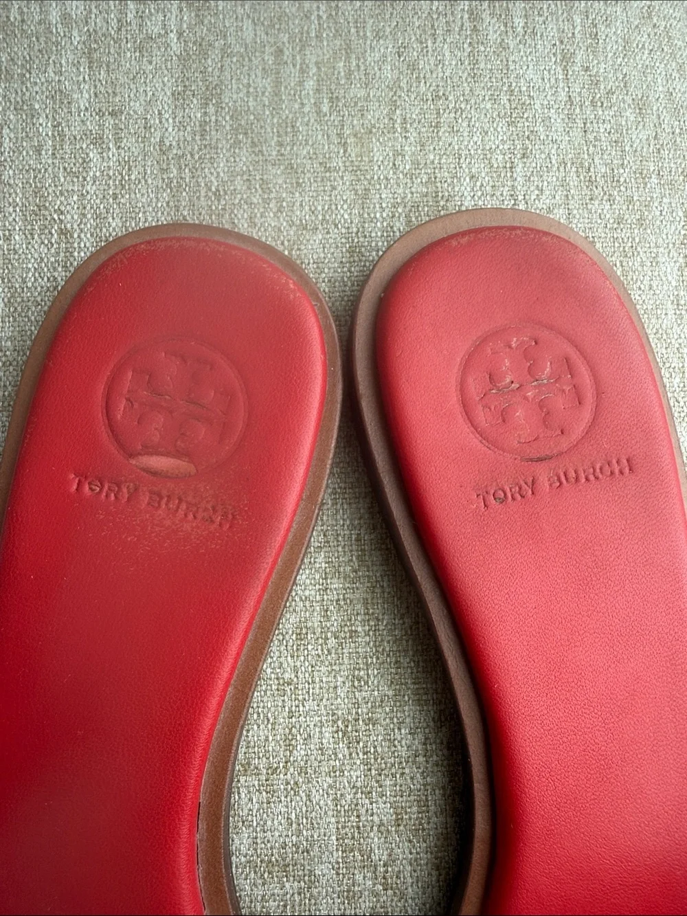 Tory Burch Red Leather Slide Sandals Women’s 7